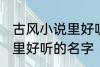 古风小说里好听的名字 优雅好听小说里好听的名字