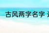 古风两字名字 适合男生的古风网名