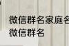 微信群名家庭名称大全 适合一家人的微信群名