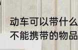 动车可以带什么 动车可以带的物品和不能携带的物品有什么